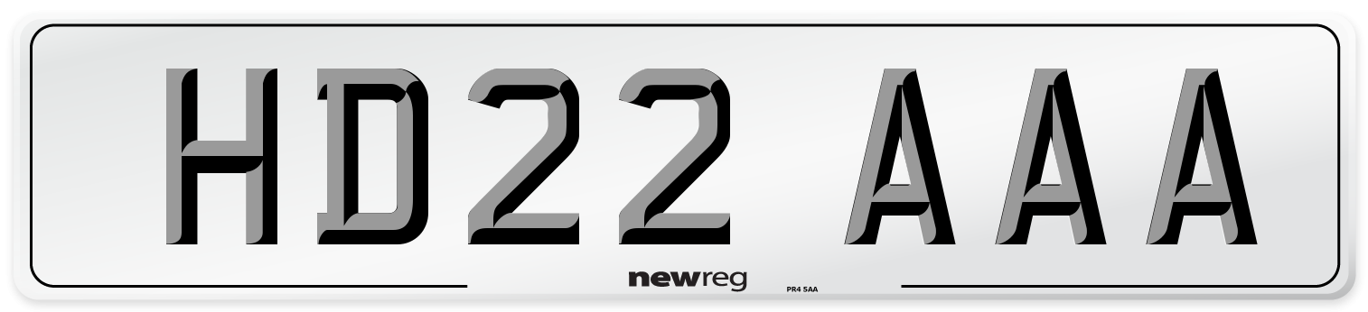 HD22 AAA Number Plate from New Reg